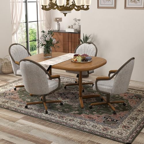 Chromcraft D7775 4pc Swivel Tilt Kitchen Dining Chair - Bronze-Chestnut | Pre...