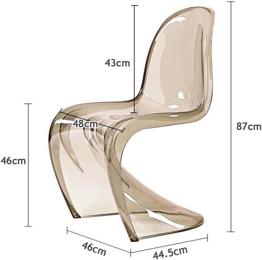 Etlegor Modern Clear Acrylic Dining Chair, S-Shaped Accent Side Chairs Stylis...