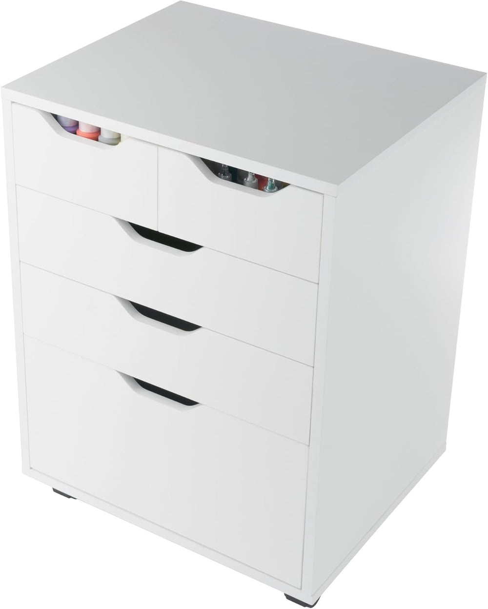 Winsome Halifax Mobile Storage Cabinet with 5 Drawers in White, Stylish &...