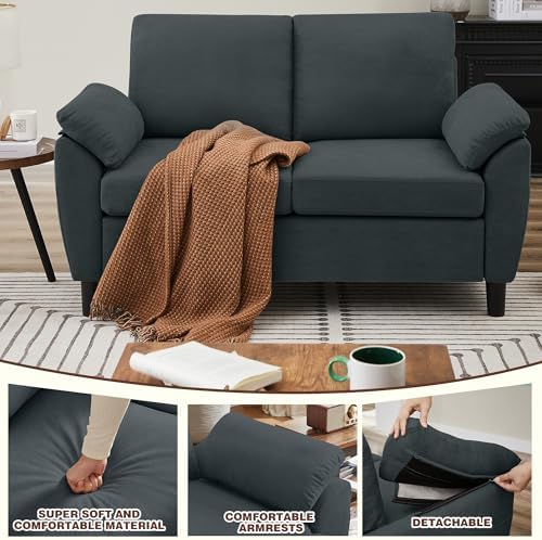 Convertible Sectional Sofa Set, 79" Modern L Shaped Couch and 57" L...