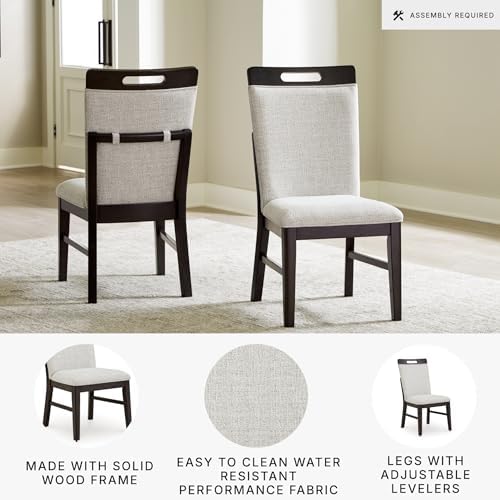 Signature Design by Ashley Upholstered Dining Chairs Set of 2, Gray/Brown