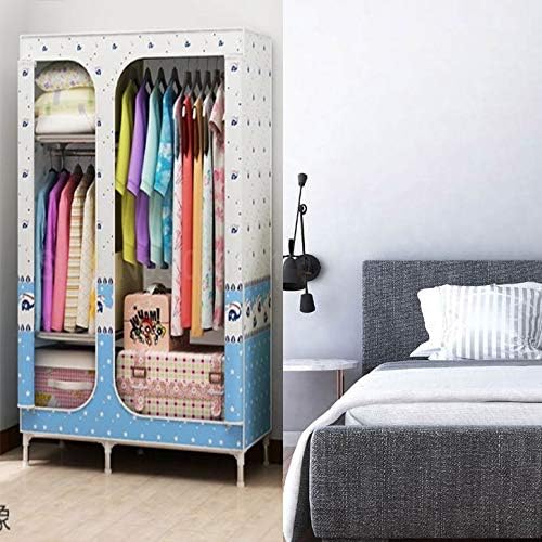 No-Installation Folding Wardrobe Family Bedroom Cloth Art Cabinet All-Steel F...