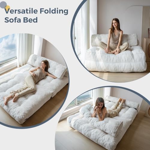 MAXYOYO Folding Sofa Bed, Convertible Chair Bed with Pillow | Foldable Couch ...