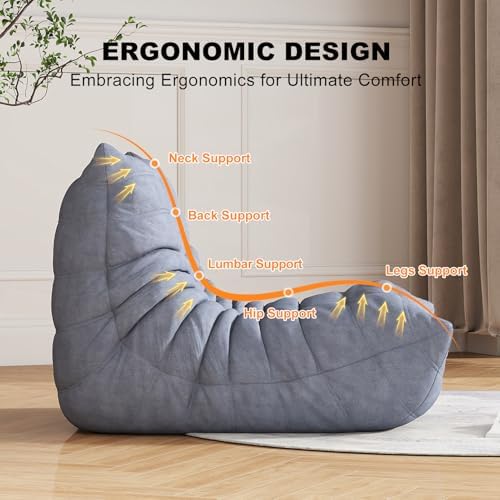 Bean Bag Chair for Adults, Memory Foam Bean Bag Sofa with Waterproof Fabric |...