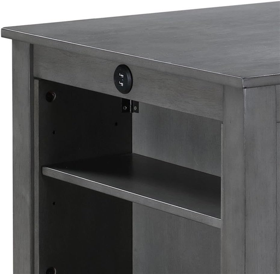 Lilola Home Graham 3-Piece Gray Finish Small Space Counter Height Dining Set ...