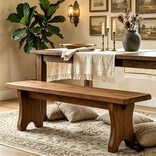 Solid Wood Bench, 24" 31" 35" 39" 47" 59" Rusti...
