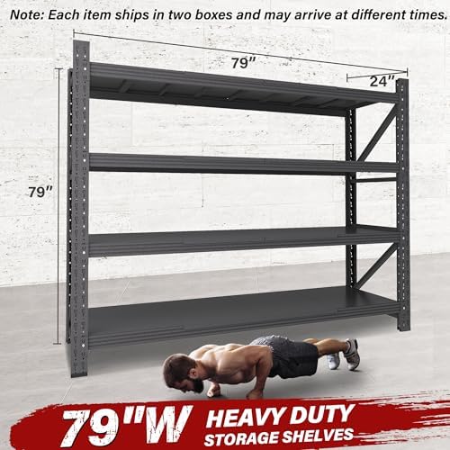 6000LBS Heavy Duty Garage Shelving Units,79" Wide & Deep Storage She...