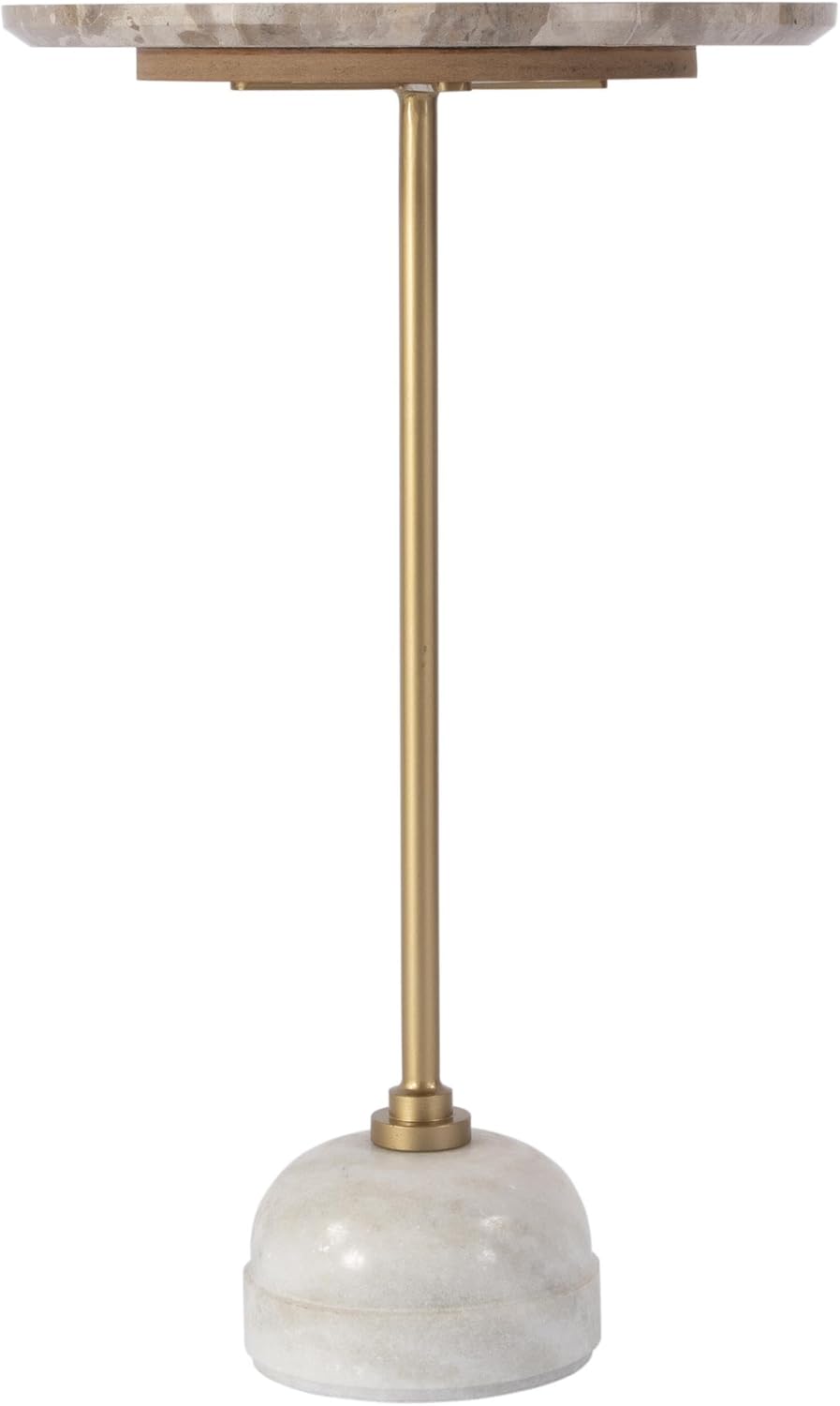 Butler Specialty Company Zion 16" Round Marble and Iron Side Table - Bei...