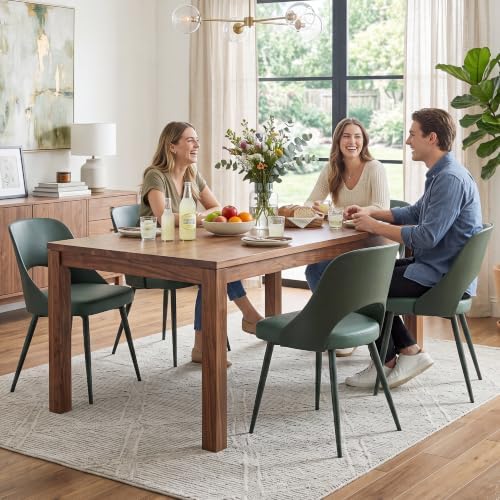 NOBPEINT Dining Chairs Set of 4, PU Leather Kitchen Chairs with Metal Legs