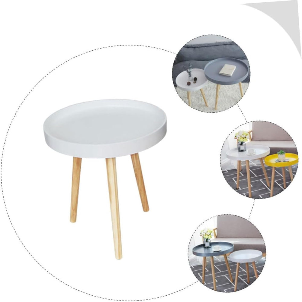 Nordic Style Mini Round Coffee Table White Small Corner Sofa Side Table Creat...