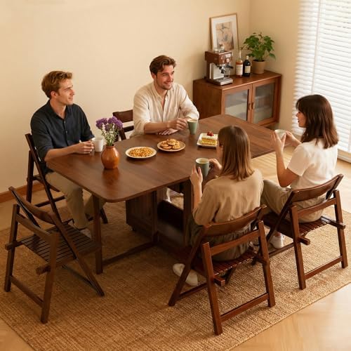 Drop Leaf Table and Chairs - 51" Fully Assembled Folding Dining Table