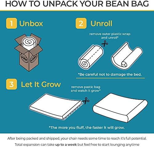 CordaRoy's Corduroy Bean Bag Chair, Convertible Chair Folds from Bean Bag...