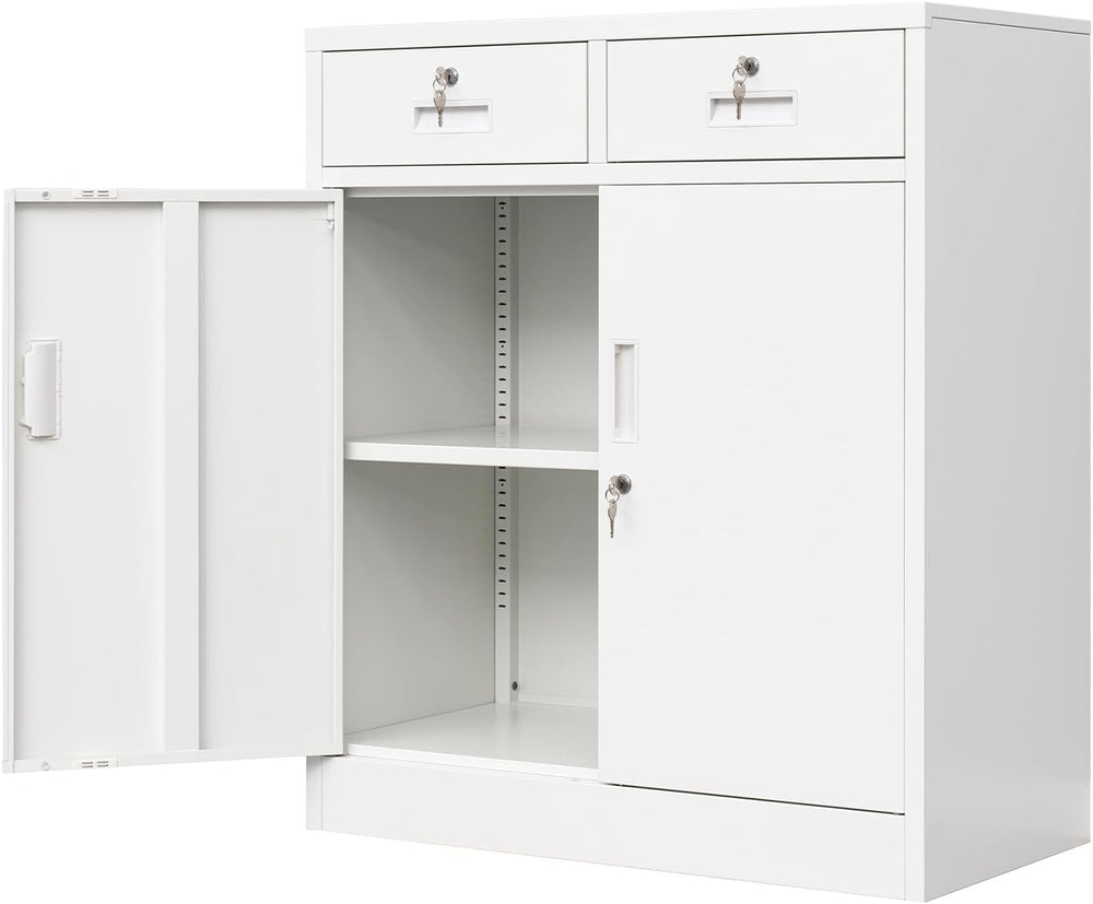Wanfu Metal Storage Cabinet, Locking Storage Cabinet with Adjustable Shelf, 3...