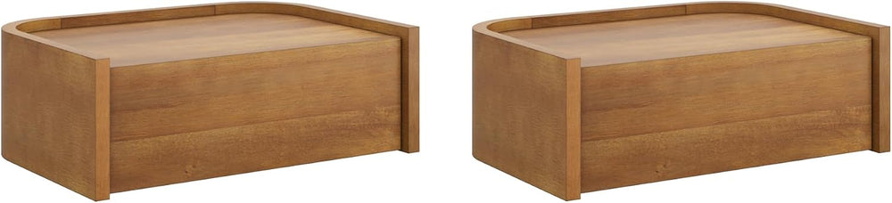 Nathan James Tyla Wall Mounted Bedside Table, Floating 1-Drawer Nightstand wi...