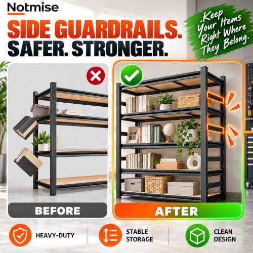 Book Shelf, Adjustable Tall Bookcase, No-Assembly-Required Metal Bookshelf