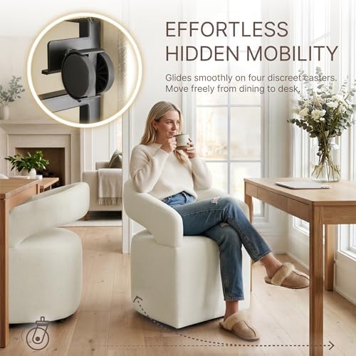 KISLOT Upholstered Dining Chairs Set of 4, Modern Arm Kitchen & Dining Ro...