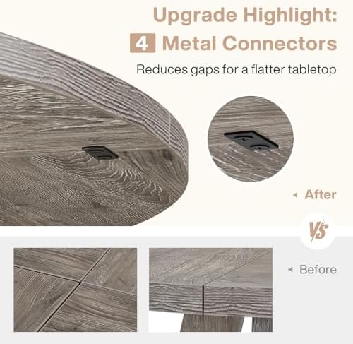 Tribesigns 47 inch Round Dining Table Wood Kitchen Table for Dining Room, 47&...