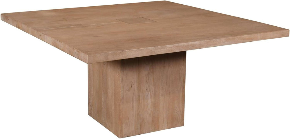 Sequoia 60" Square Rustic Modern Solid Wood Butcher Block Pedestal Dinin...