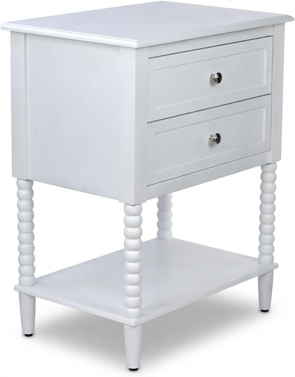 Decor Therapy Preston Two Drawer Side Table, Traditional Side Table with Dual...