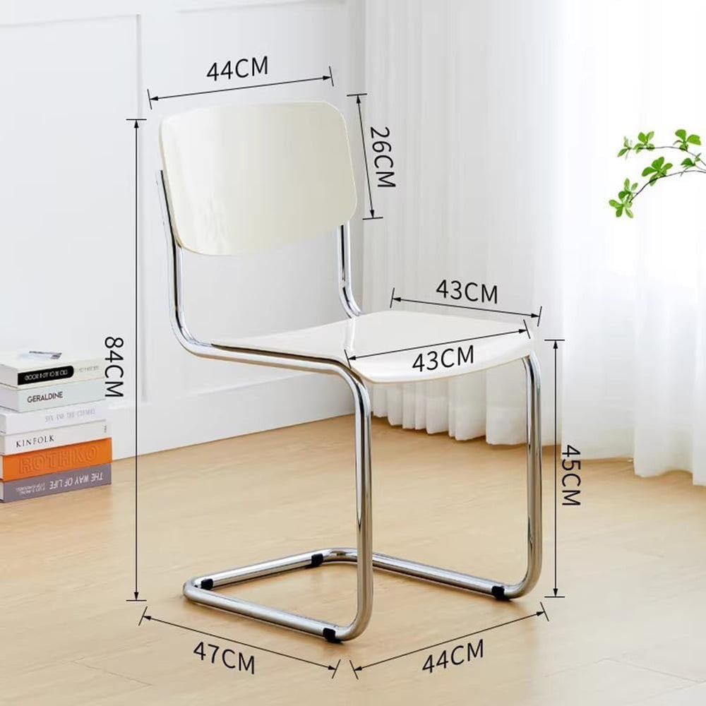 Etlegor Kitchen Plastic Backrest Dining Chair, Modern Cantilever Side Chair w...