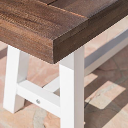 GDFStudio Cassie Outdoor Modern Industrial 3 Piece Acacia Wood Picnic Dining ...