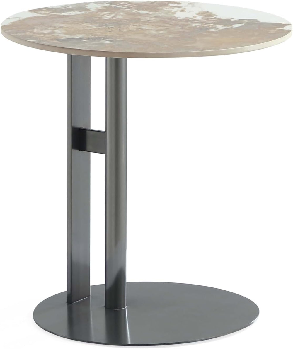 Manhattan Comfort Alondra 2 Piece Set, Round End and Coffee Tables with Sinte...