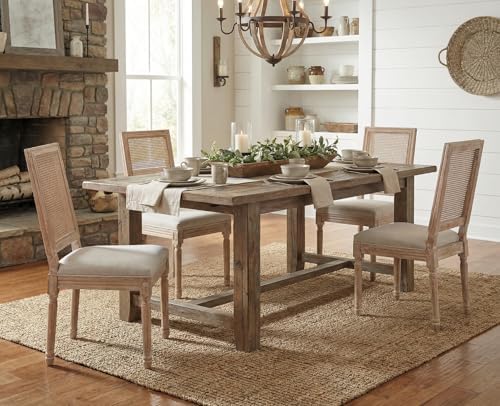 CIMOTA Farmhouse Dining Chairs Set of 4, French Rattan Dining Room Chairs wit...