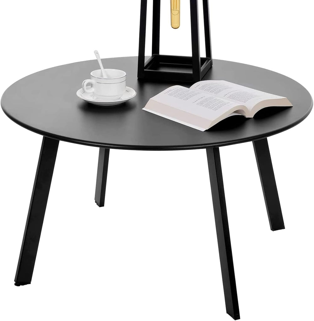 Meluvici Outdoor Side Table, Outdoor/Indoor Metal Steel Patio Coffee Table, R...