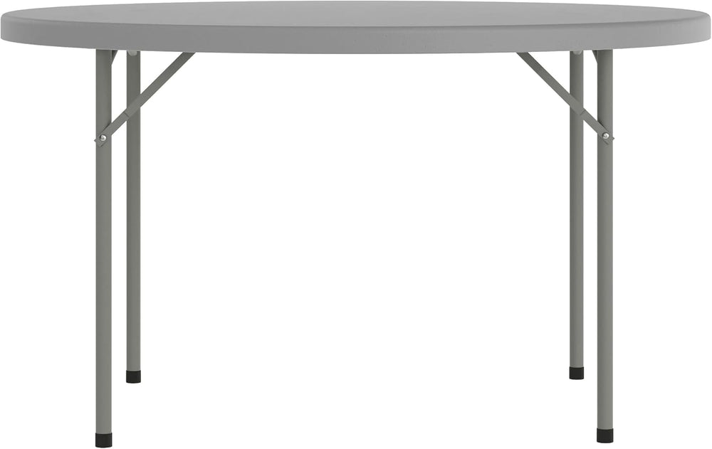 Flash Furniture 4 ft Plastic Round Folding Table, Dark Gray | Durable Constru...