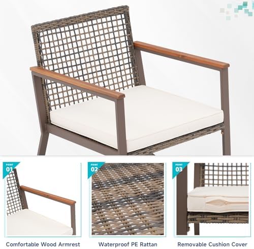 Verano Garden 3 Pieces Rocking Bistro Set, Conversation Bistro Set