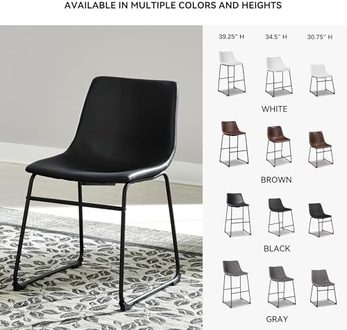 Signature Design by Ashley Centiar Dining Chairs Set of 2, Black