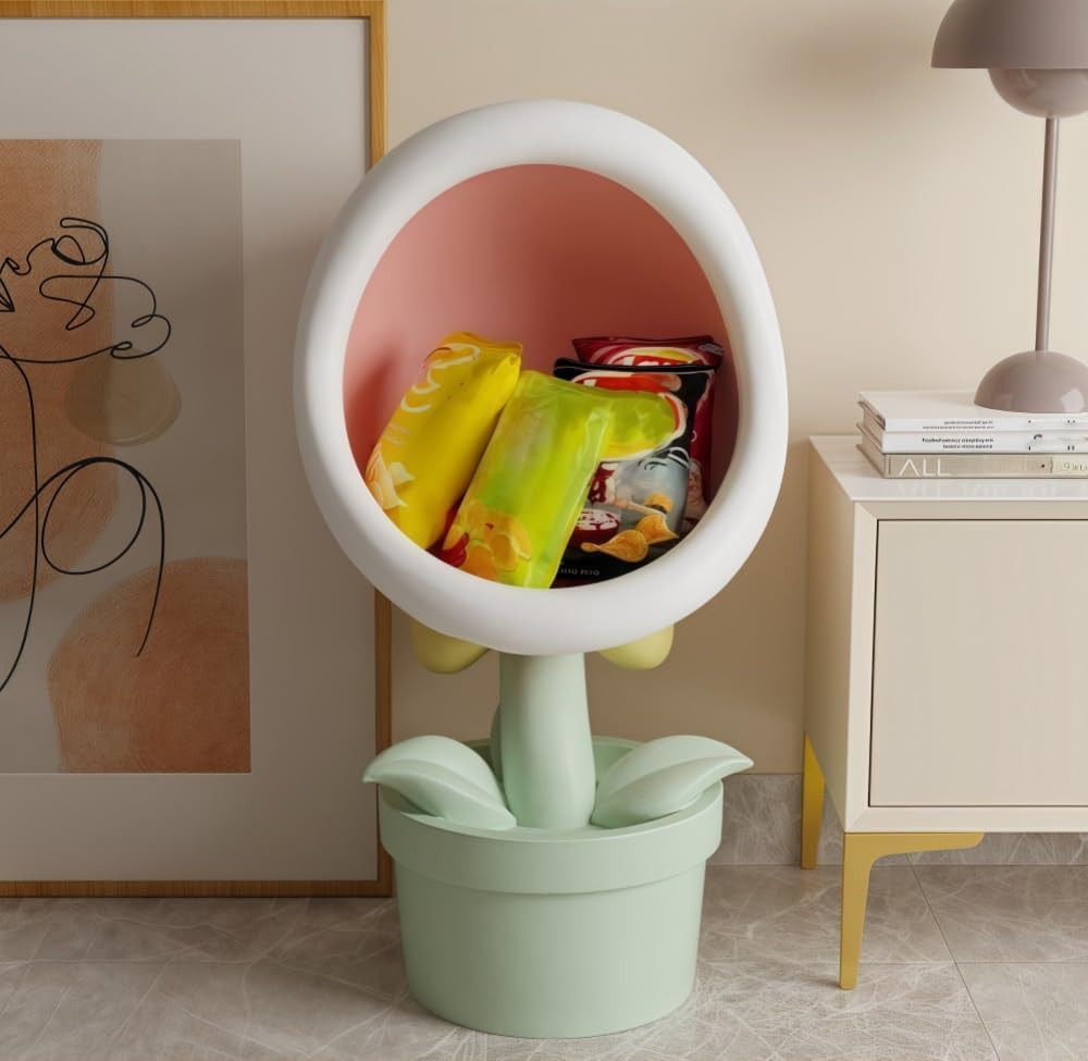Modern Creative Side Table, Cute Snack Rack, Big-Mouthed Flower Decoration, F...