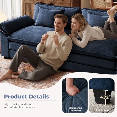 CDCASA 154" Modular Sectional Sofa, Comfy Cloud Couch with 4 Movable Ott...