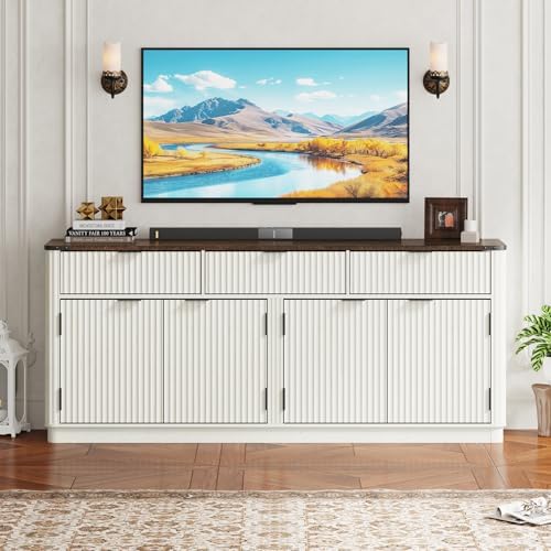 chartustriable 70” Rounded Edge Large Sideboard Buffet Cabinet with 3 Storage...