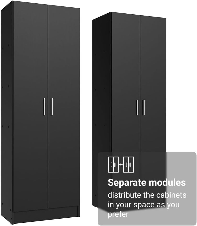 Madesa Kitchen Set 2 Pantry Storage Cabinet with 10 Utility Shelves 47" ...