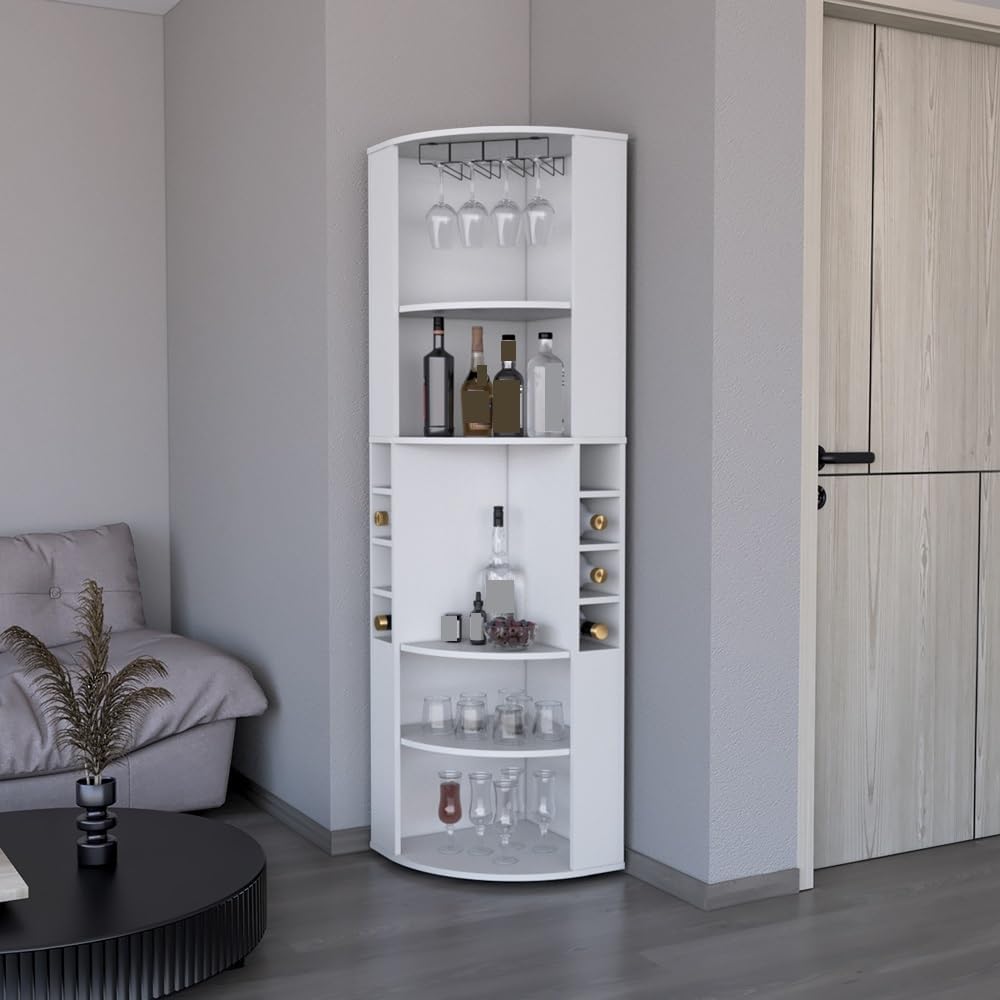 Tall Freestanding Wine Cabinet, Pantry Sideboard Locker with Shelf for Living...