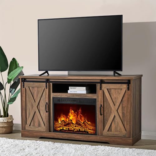 AMERLIFE Farmhouse 5 Piece Living Room Table Set, 59" TV Stand, Barnwood...