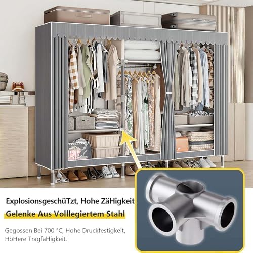 Canvas Wardrobe Multifunctional Wardrobes for Bedroom Portable Wardrobe Shelv...