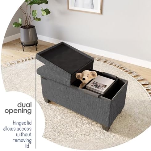 Storage Ottoman Bench with Bins, 30-in Storage Bench for Bedroom End of Bed, ...