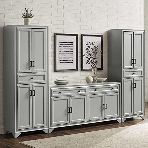 Crosley Furniture Tara 3-Piece Farmhouse Pantry & Sideboard Set