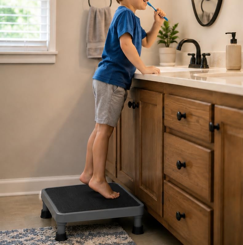 4.1" Low Step Stool for Adults & Seniors, Metal One Step Stool