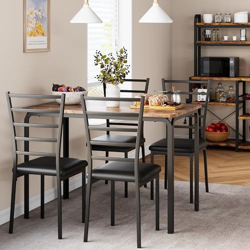 GarveeHome 5-Piece Kitchen Dining Room Table Chair Set for Small Space, Indoo...