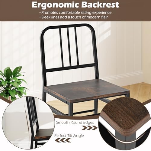 GIANTEX 3-Piece Dining Table Set, Rectangular Kitchen Table with Storage Rack...