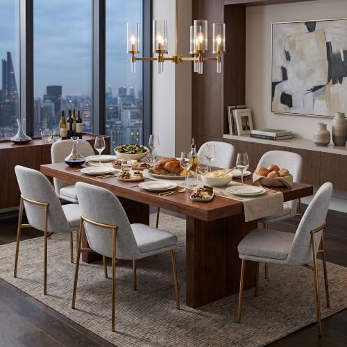 CHITA Modern Dining Chairs Set of 2, Upholstered Dining Chair, Light Gray