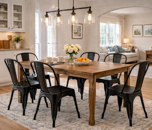 Metal Dining Chairs Set of 2 Iron Stackable Indoor Metal Chair,Easy Clean,Ind...
