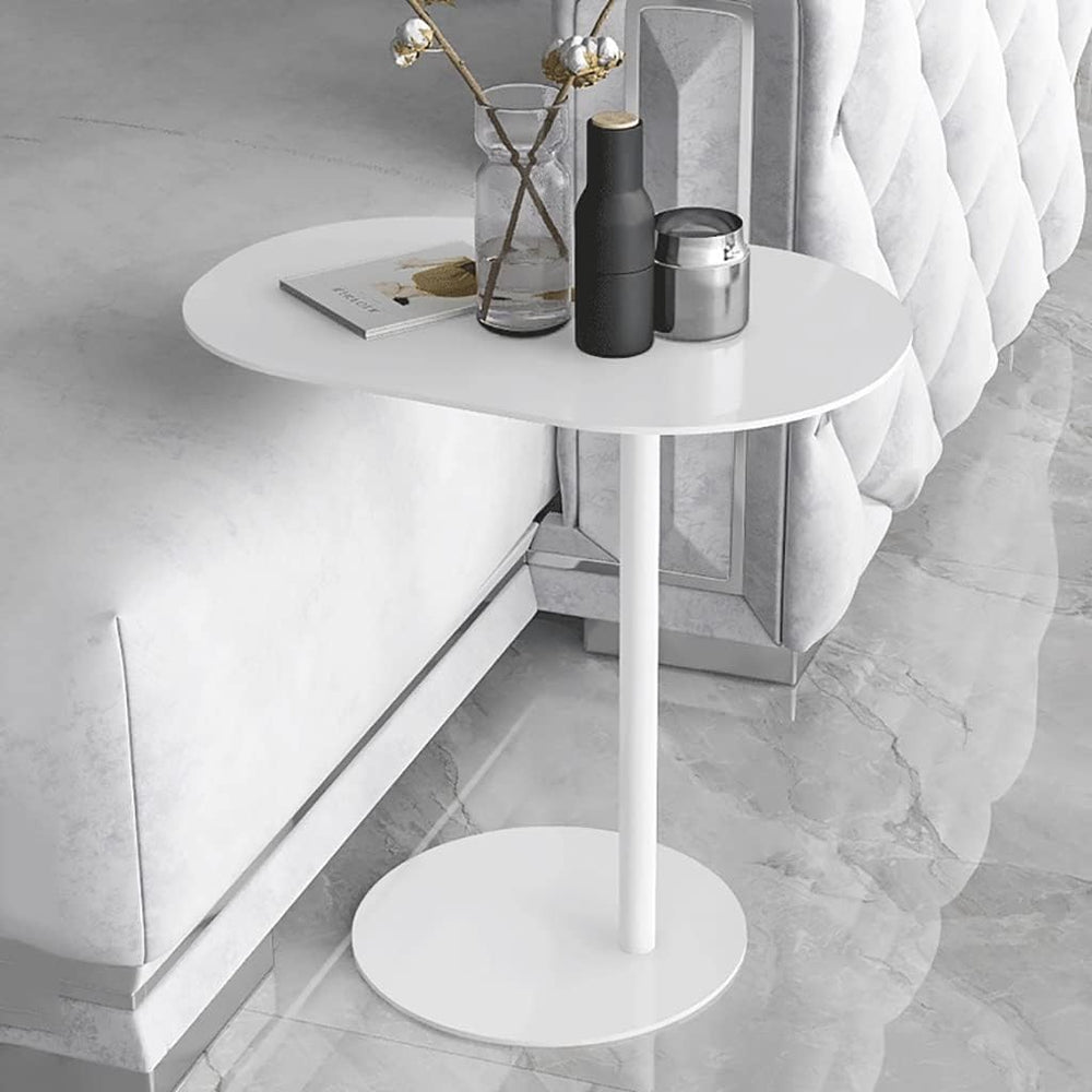 C-Shaped Side Table, Iron Living Room Table, Mini Corner Table for Bedroom or...