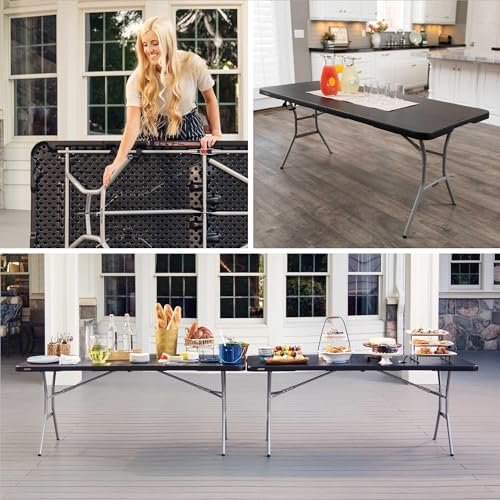 LIFETIME 6-Foot Fold in Half Table, Light Commercial, Black