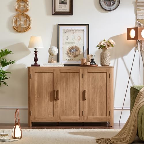 Joaxswe Sideboard Buffet Cabinet with Storage, 46" Arc-Shaped Credenza