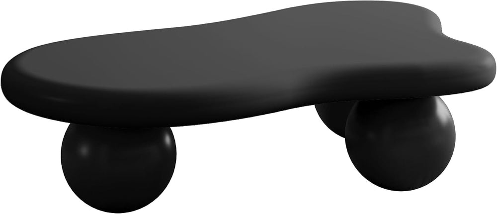 47 Inch Modern Coffee Table,Irregular Cloud Coffee Table with 3 Ball Legs, Ce...