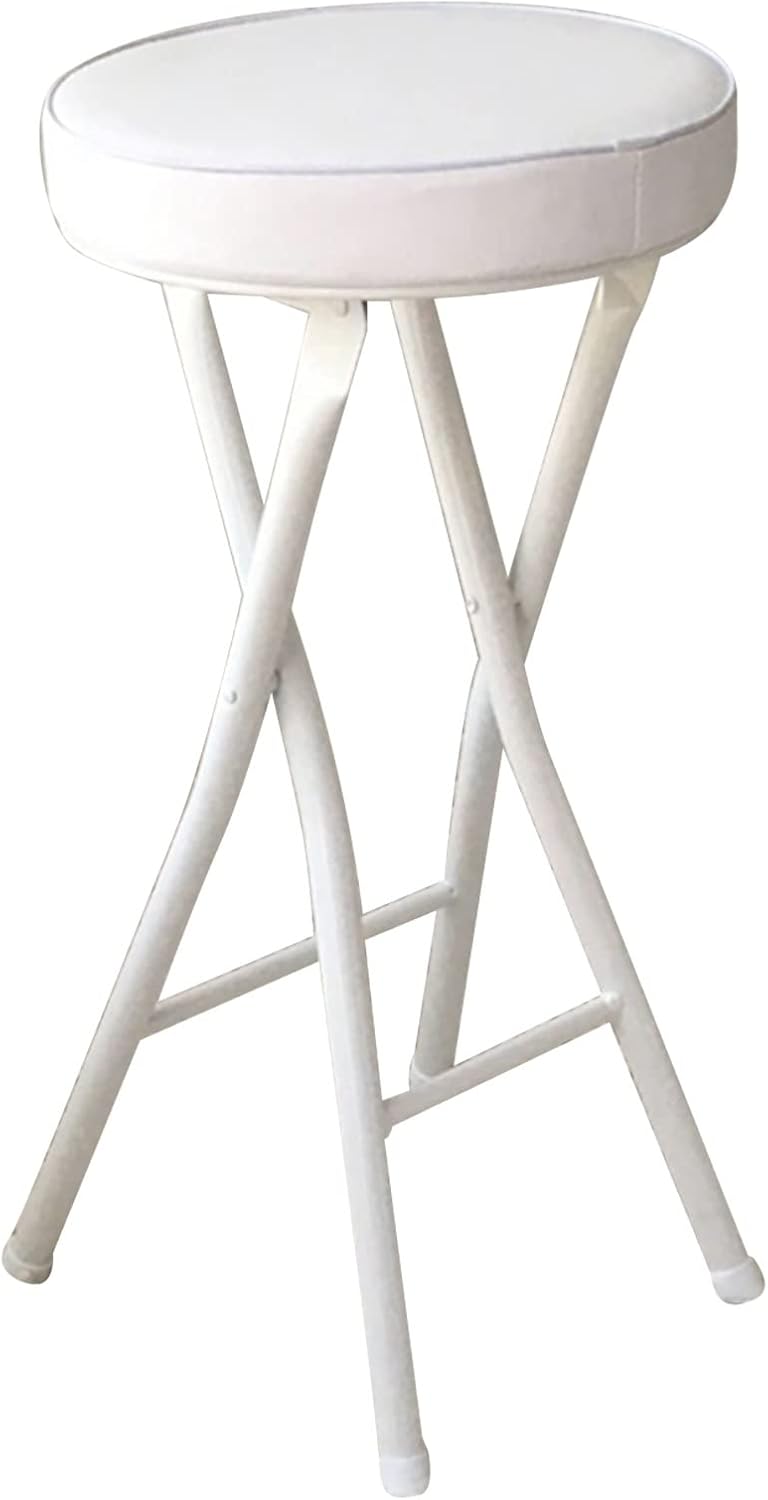 Home Folding Stool, Heavy Duty Folding bar Stool Collapsible Padded Round Sto...